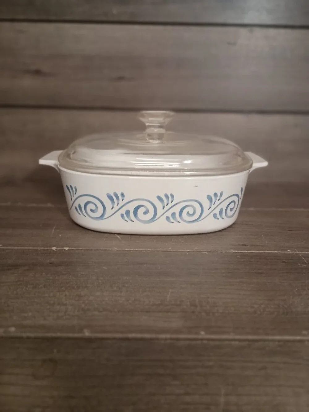 Vintage Corning Ware Ocean View A-2-B Baking Dish with Pyrex A-9-C Lid